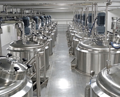 60 r/m 2000L Single Layer Mixing Tank Untuk Produk Cair