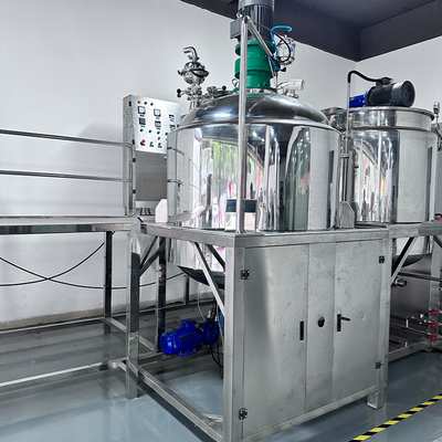 Stainless Steel Cosmetic Emulsifier Mixer Dengan Kontrol PLC Kapasitas 5000L