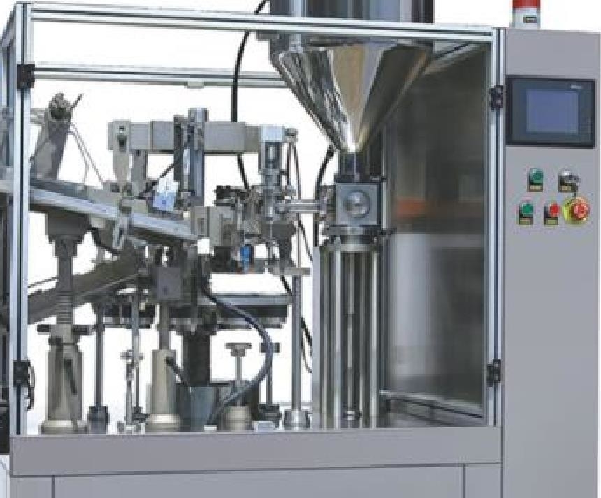 PLC dikendalikan tabung Mesin pengisian dan penyegelan 20-60pcs/Min Konsumsi udara 0.3m3/Min